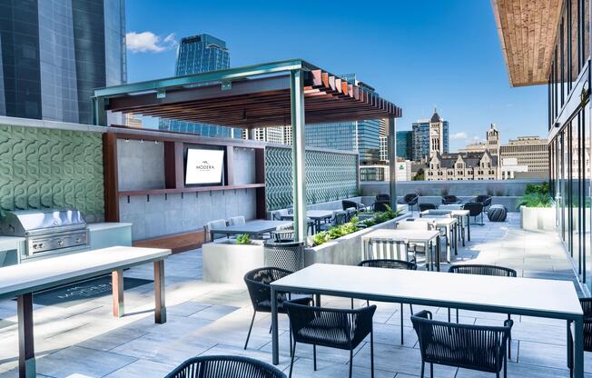 The sky lounge features grilling stations and skyline views just minutes from the heart of Nashville.