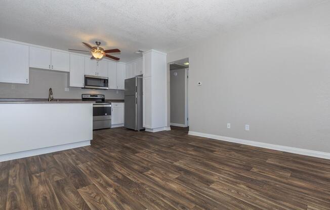 a room with a wooden floor