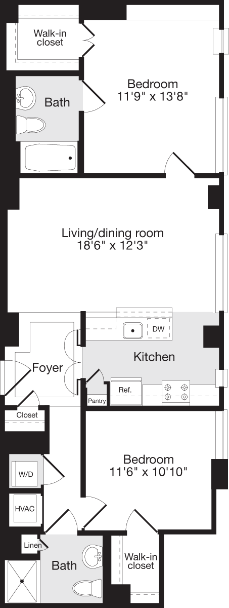 2 beds, 2 baths, 958 sqft, $3,941, Unit 0121