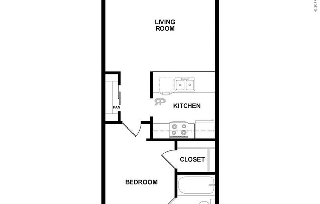 1 bed, 1 bath, 544 sqft, $779