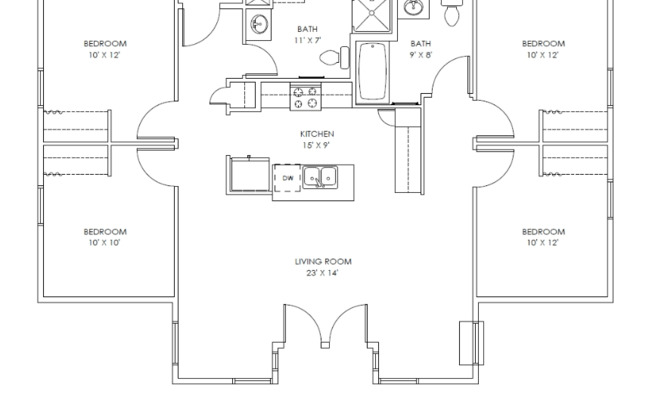 a floor plan of a bedroom apartment