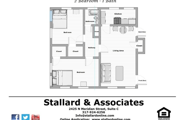 2 beds, 1 bath, 840 sqft, $925, Unit 4502-04