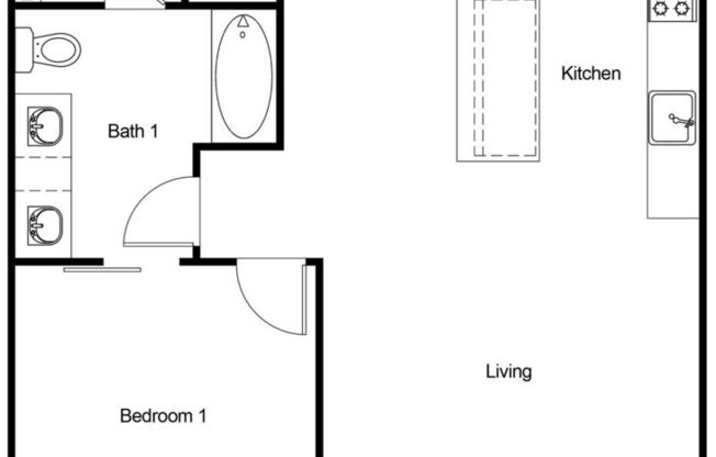 1 bed, 1 bath, 760 sqft, $1,395