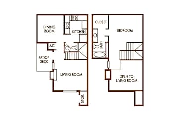 1 bed, 1.5 baths, 905 sqft, $932