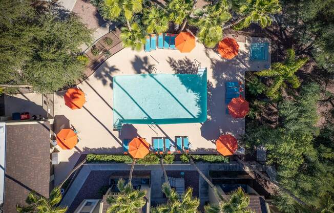 Pool Aerial at River Oaks Apartments in Tucson