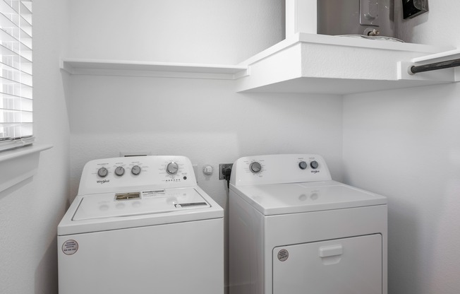 In-home, full-sized washer and dryer