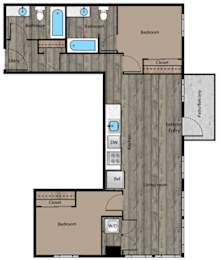 2 beds, 2 baths, 1,096 sqft, $2,150