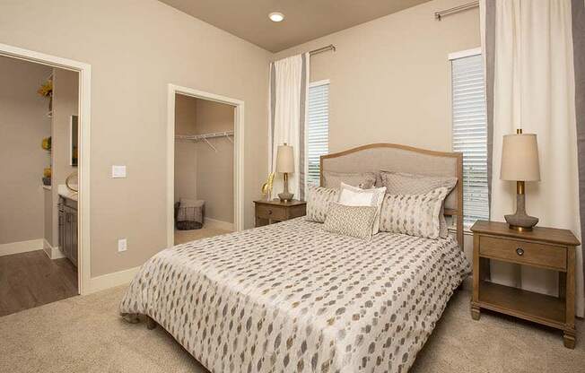 bedroom with closet l Alira Apartments in Sacramento Ca