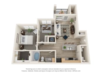 1 bed, 1 bath, 828 sqft, $1,550