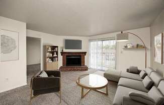 Living Area with Fireplace