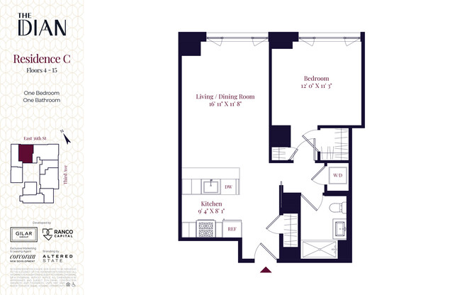 1 bed, 1 bath, $6,410, Unit 11C