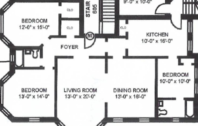 3 beds, 2 baths, 1,235 sqft, $2,295, Unit 605-3M