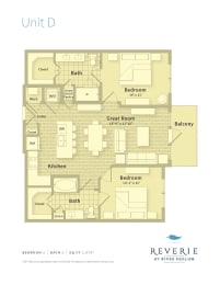 2 beds, 2 baths, 1,075 sqft, $2,800