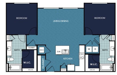 2 beds, 2 baths, 1,174 sqft, $1,227