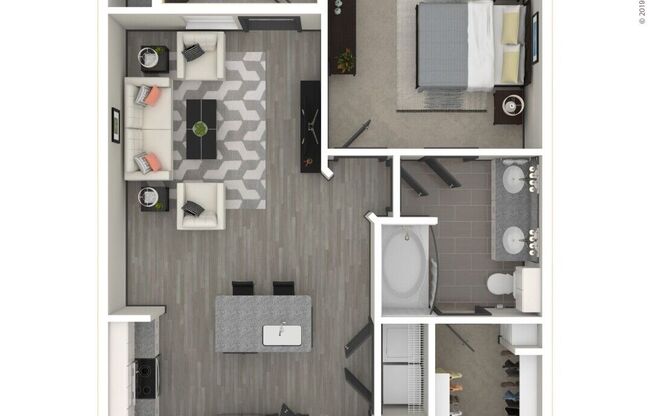 1 bed, 1 bath, 724 sqft, $1,399