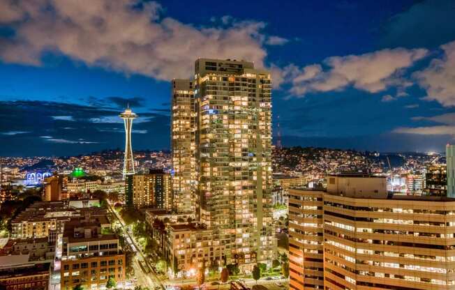 Enjoy panoramic views of the Seattle skyline from the rooftop
