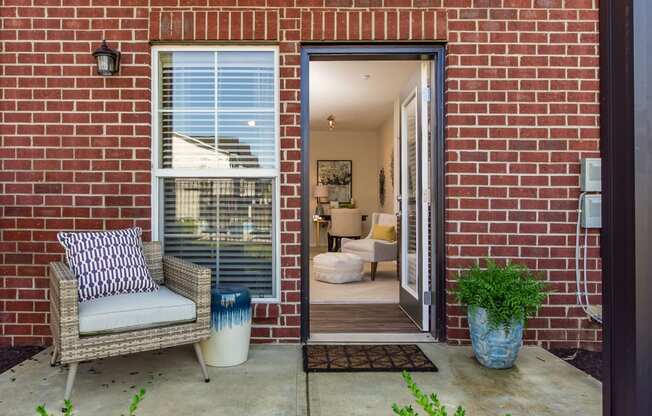 patio area outside of apartment