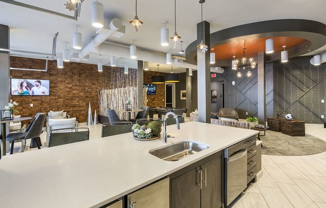Large Community Kitchen at Upscale Apartments in Colorado Springs Near Lockheed Martin