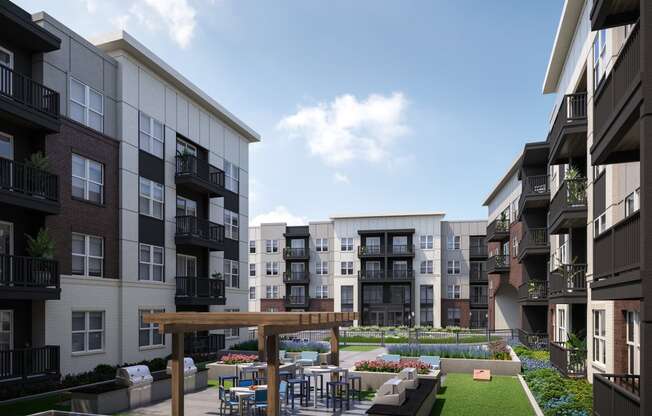 Courtyard at Elevate Apartments, Madison, Wisconsin