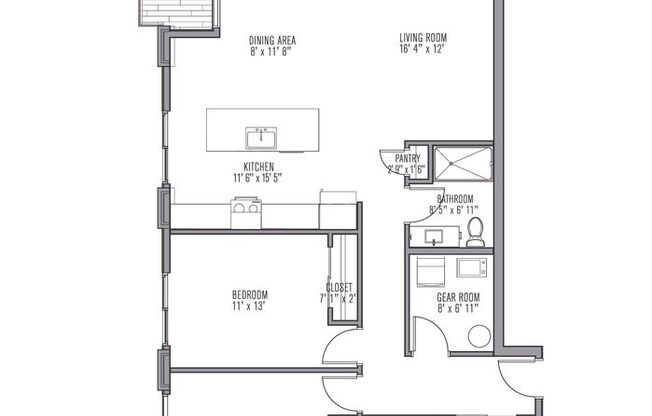 2 beds, 2 baths, 1,306 sqft, $2,195, Unit 201