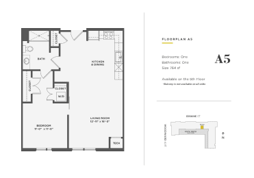 1 bed, 1 bath, 764 sqft, $2,100