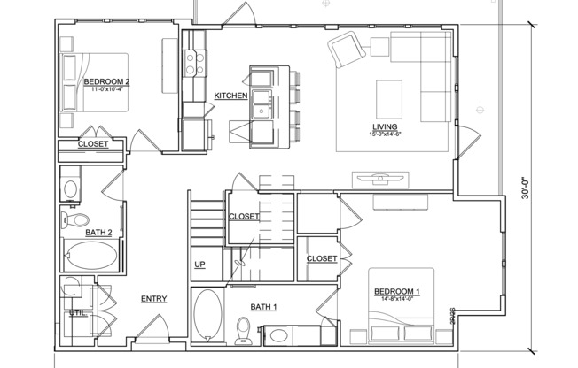 2 beds, 2 baths, 1,163 sqft, $2,864