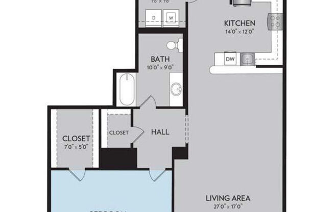 1 bed, 1 bath, 1,249 sqft, $2,224