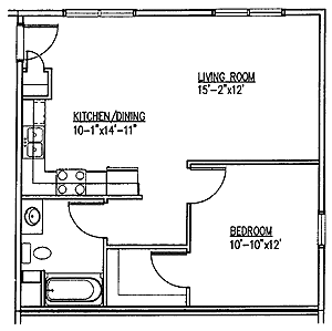 1 bed, 1 bath, 667 sqft, $945, Unit 4