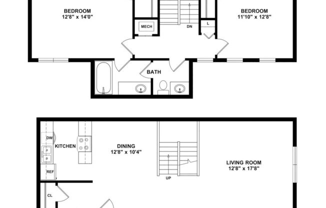 2 beds, 1.5 baths, 1,097 sqft, $1,595