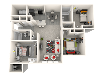 3 beds, 2 baths, 1,266 sqft, $1,456