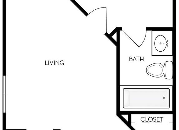 1 bed, 1 bath, 515 sqft, $2,440