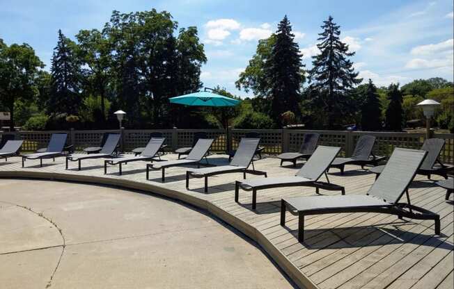 outdoor lounge chairs on a sun deck