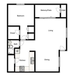 1 bed, 1 bath, 700 sqft, $1,381