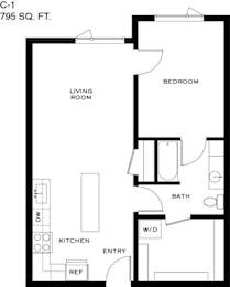 1 bed, 1 bath, 769 sqft, $1,899
