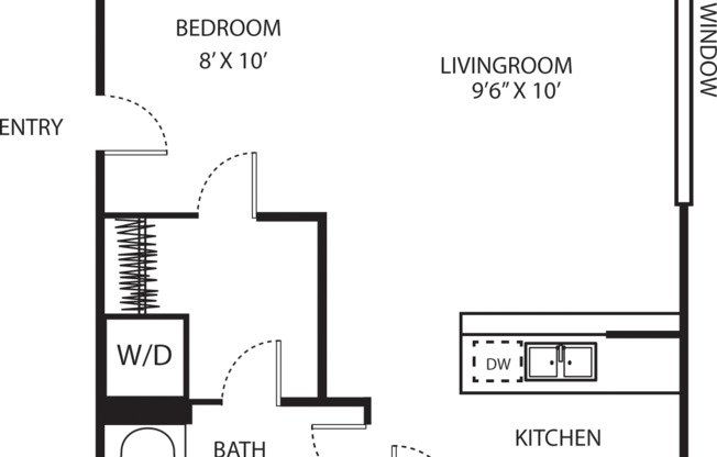 Studio, 1 bath, 475 sqft, $2,071, Unit 142