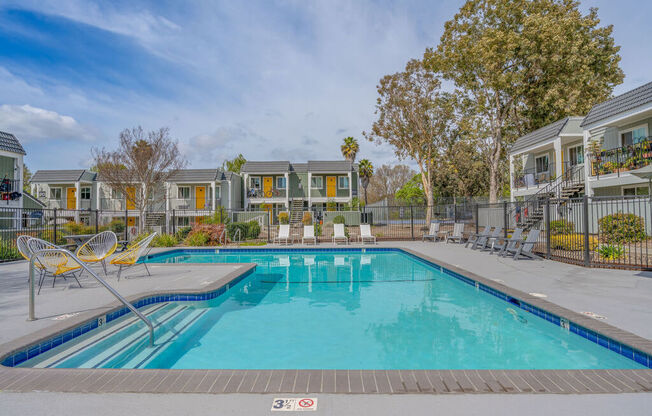 the swimming pool at our apartments