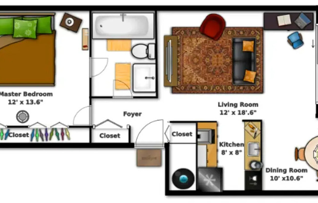 1 bed, 1 bath, 769 sqft, $1,300, Unit 31-09