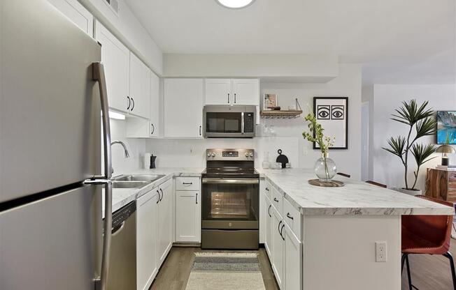 Renovated kitchen at Columbia Village, Idaho, 83716