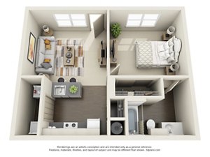 1 bed, 1 bath, 544 sqft, $1,378