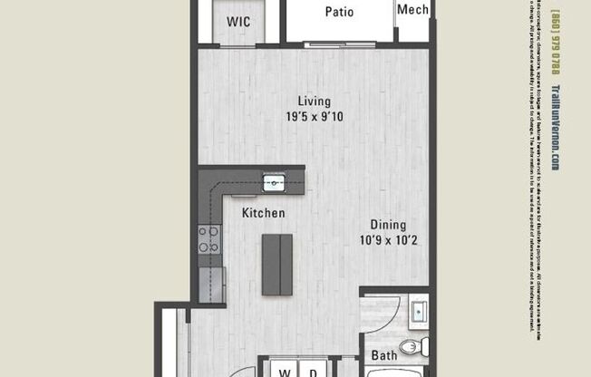 Studio, 1 bath, 684 sqft, $1,750, Unit 4211