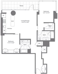 2 beds, 2 baths, 1,127 sqft, $4,094