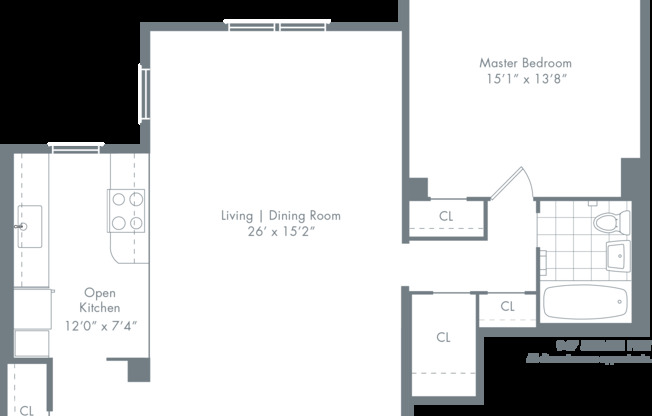 1 bed, 1 bath, 755 sqft, $4,765, Unit 0MA