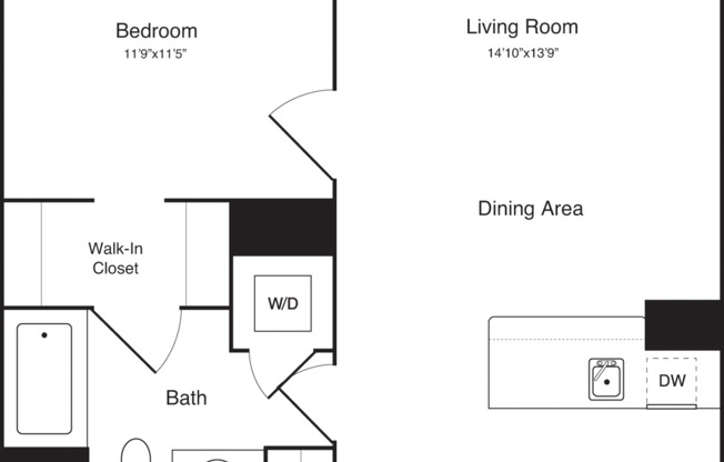 1 bed, 1 bath, 701 sqft, $3,190, Unit 118