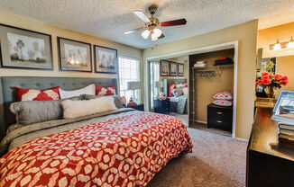 apartment bedroom  at Oaks at Greenview, Houston, Texas