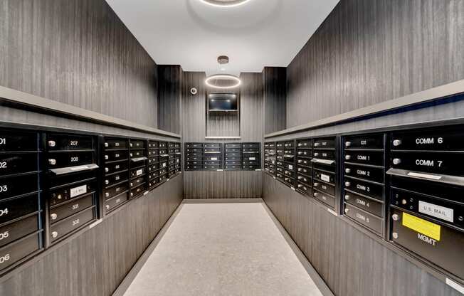the walk in closet is filled with audio and video equipment