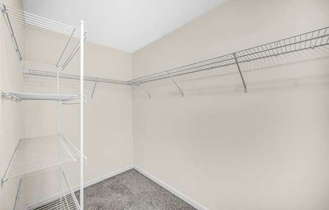 the spacious closet of our studio apartments at hammock ridge
