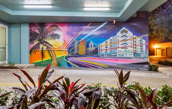 a mural on the wall of a building