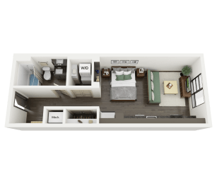 Studio, 1 bath, 489 sqft, $1,235