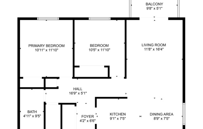 2 beds, 1 bath, 805 sqft, $795, Unit 1346-327