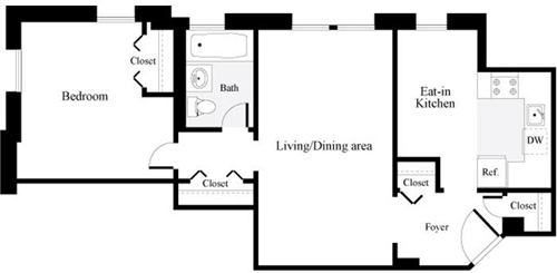 1 bed, 1 bath, 600 sqft, $1,805, Unit 0502